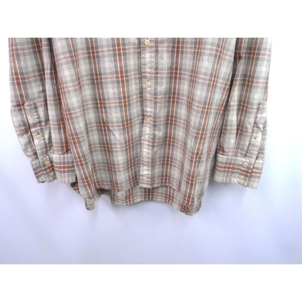 Timberland Men XL Plaid Button Up Shirt Tan Cotton Long Sleeve NWT Flannel NWT - Picture 6 of 10